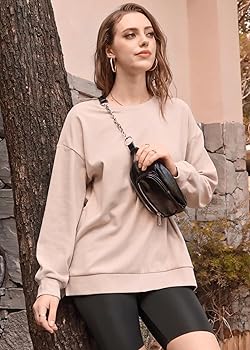 Amazon.com: WIHOLL Sweatshirt for Women Oversized Crewneck